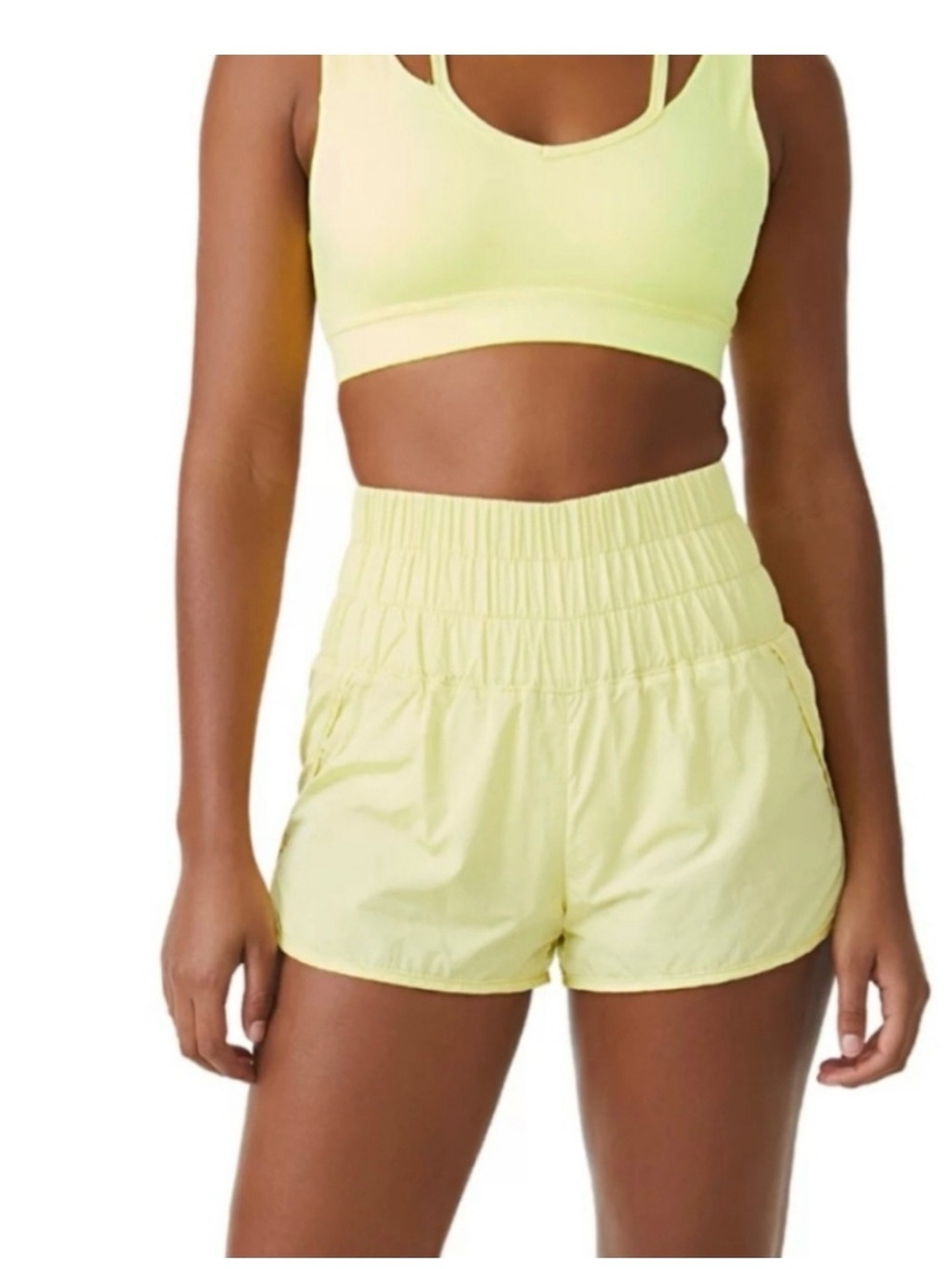 2 for $30 sale: Free People Movement light yellow The Way Home Shorts - M